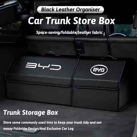 Car Trunk Organizer Box Leather Foldable Storag Bag Tool For BYD Atto 3 Yuan Plus Han Tang EV F3 E6 