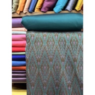 (Fabric Set) Silk Fabric Raised With Glass Beads Natural Color (2 Meter Patterned + 2 Plain Color) G