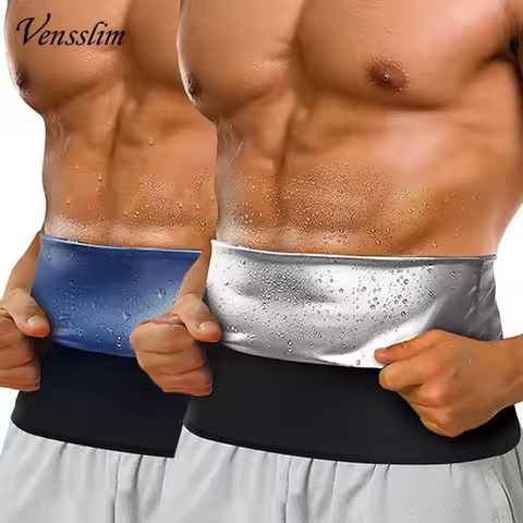 Vensslim Waist Trainer for Men Sauna Belt Slimming Belt Waist Trimmer Sweat Workout Body Shaper Fitn