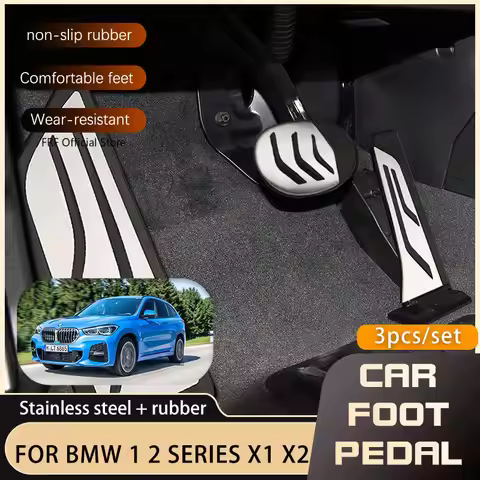 No Drill Car Pedal For BMW 1 2 Series X1 X2 E84 F48 F39 F40 F20 F22 F23 G42 Accelerator Brake Stainl