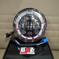 Daymaker COBRA 7 inch 16 LED Angel Eyes Europe Headlamp Daymaker 7 in NEW Japstyle XSR 155 W175