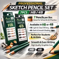 Professional Sketch Pencil Set 7pcs | HB / 4B | Drawing & Writing Pencil
