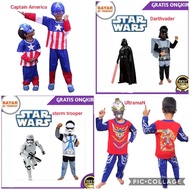 (FREE MASK) Children's superhero costume batman superman transformers ultramen bumbleebee robot free