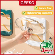 GEESO Double Layer Wall Mount Pot Lid Organizer Rack Punch-Free Space Saving Pan Cover Holder Shelf 