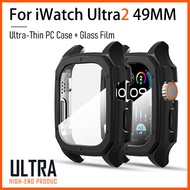 2 in 1 PC Hard Case with Tempered Glass Film for iWatch Ultra 2 49mm [Anti-Scratch] Ultra-Thin PC Tempered Glass All-Around Rugged Case for iWatch Ultra 49mm Accessories