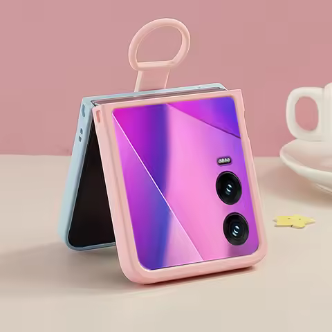 Sweet Cute Korean Candy Color Block Magnetic Phone Case with Silicone Ring for Infinix Zero Flip Tec