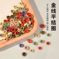 Cen Variety Gold Thread Flat Knot Braided Ring Pineapple Knot Yingluo Knot Flat Knot Coil Bracelet B