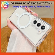 Ốp lưng PC trong suốt hỗ trợ sạc từ tính cho Galaxy Z Fold 7 / Fold 6 / Fold 5 / Fold 4 / Fold 3