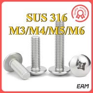 CSK Phillips Flat Head Screw JIS | SUS 316 Stainless Steel Countersunk Screw Machine Mesin Skru M3/M