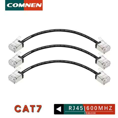 COMNEN Cat7 0.1m Ethernet Patch Cable rj45 4.0mm SSTP LAN CAT6 CAT6A internet Cable for ps5 Patch to