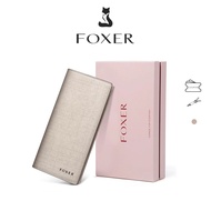 FOXER Long Wallet Women's Folding Wallet Fashionable And Simple Credit Card Holder