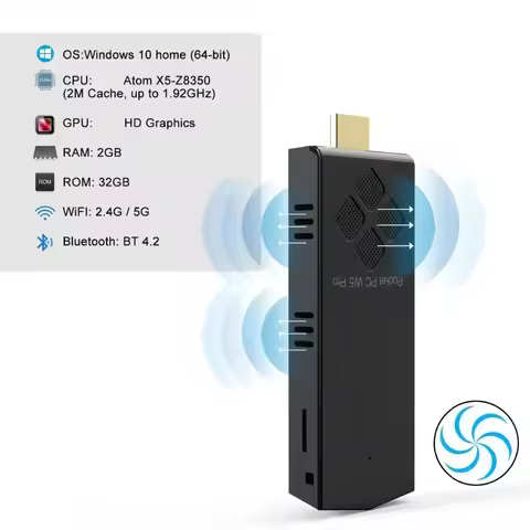 SZBOX W5 PRO Mini PC TV Stick Windows 10 Computer Pocket PC Atom X5-Z8350 4GB/8GB RAM 64GB/128GB ROM
