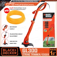 BLACK&DECKER เครื่องเล็มหญ้า เครื่องเล็มหญ้าไฟฟ้า (กำลัง 300วัตต์) รุ่น GL300 ++เพิ่ม!! เอ็นตัดหญ้า 