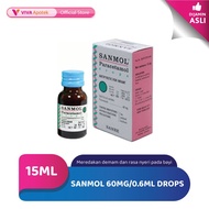 Sanmol 60Mg/0.6Ml Drops untuk Pereda Demam Bayi - 15ml