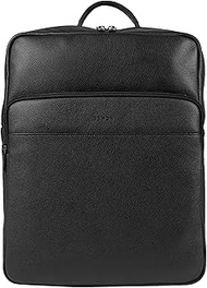 Enzo Men's Grain Leather Backpack 41 x 33 x 11 cm Black H 41 x L 33 x P 11 cm, black, H 41 x L 33 x 