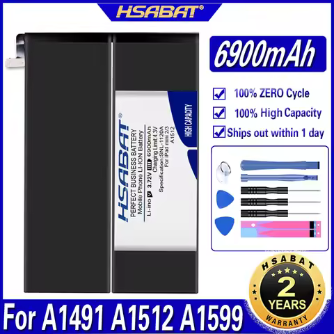 HSABAT A1512 6900mAh Battery for ipad mini 2 Retina Mini 3 A1489 A1490 A1491 A1512 A1599 A1600 A1601