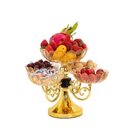 BF-C1007 Ornamental Fruit Plate Piring Saji Hidangan Buah Kue Crystal Plastik Bisa Putar Luxury Bowl