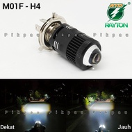 Lampu Utama LED H4 RTD Rayton M01F Putih Laser Kipas AC DC Headlamp High Quality Lampu Depan Motor Mobil Super Terang