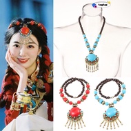 INNEW Bohemian Pendant Necklace, Gifts Alloy Bohemian Necklace,  Vintage Jewellery Turquoise Long Ne