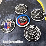 Real Carbon Fiber Front Hood Emblem for BMW 81mm Rear Badge 74mm Wheel Hub Cap 68mm 56mm Steering Wh