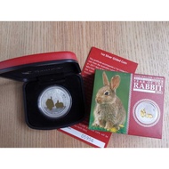 Austrilia Silver Coin - 2011 Australia Gilded Lunar Year of Rabbit Silver Coin 1 oz