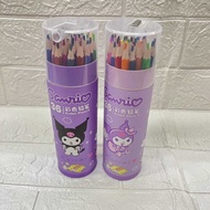 พร้อมส่ง  การ์ตูนน่ารัก  สีไม้ ดินสอสี 24 สี พร้อมกบเหลา ลายการ์ตูน Sanrio