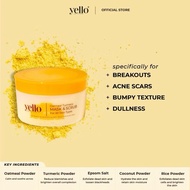YELLO OATMEAL TURMERIC MASK AND SCRUB PEEL OFF MASKER FACE