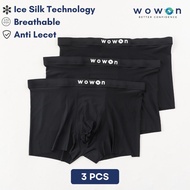 ✔ Wowon Men Boxer - Celana Dalam Pria - Zero Gravity Feel - 3 Pcs