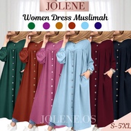 JOLENE- Muslimah Dress Long Dress Button Design Women Maxi Dress Baju Muslimah Wanita Baju Raya