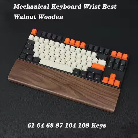 Walnut Wood Mechanical Keyboard Wooden Wrist Rest Gaming 61 68 87 104 108 Keys Ergonomic Wrist Desk 