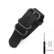 Aotelayer Dây Nylon Dày Dây Đồng Hồ Nylon Rộng 18Mm 20Mm 22Mm 24Mm Dây Đồng Hồ Vải NATO Với Khóa Năm