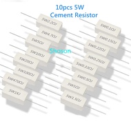 10 pcs 5W 5% Cement Resistor Power Resistance 0.1 ~ 10K 0.1R 0.5R 1R 10R 100R 0.22 0.33 0.5 1 2 5 8 