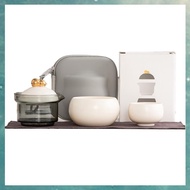 [uhktyltui.vn] Portable  Tea Set for Travel-Includes 1 Teapot, 2 Cups and Carrying Bag Ideal for Out
