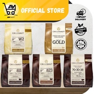 RAYA Callebaut Chocolate 70-30-38 70.5% | 811 Dark 54.5% | 823 Milk | W2 White | Gold Caramel 400g