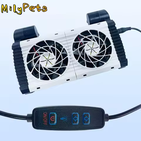 1/2/3/4/5Heads Fish Tank Cooling Fan EU/US/UK Adjustable Speeds Aquarium Chiller Low Noise Hangable 
