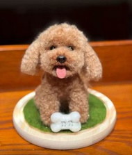 訂製羊毛氈寵物貓狗玻璃罩手工成品 (15cm)