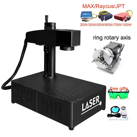 Fiber laser Metal Ring Marking Engraving Machine Raycus / MAX JPT MOPA M7 60W 100W 20W 30W 50W 70W S
