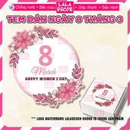March 8 Decal Sticker Happy International Women's Day March 8 Cross Flowers Decorative Cards, Bouque
