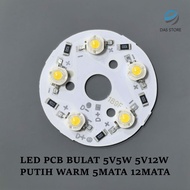 LED PCB USB ROUND 5V5W 5V12W WARM WHITE 5 EYES 12 EYES