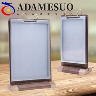 ADAMESUO Ads Display Stand, Multi page Loose leaf Menu Card Holder, Multipurpose Acrylic Wooden Hold