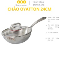 OYATTON stainless steel pan, 24cm deep pan, 24cm high wall pan, 24cm stainless steel pan, pan with l