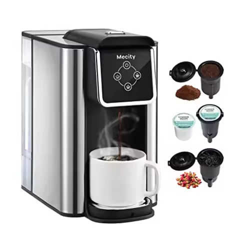 Coffee Maker 3 in 1 Single Serve Coffee Machine Compatible with K cup Capsules Instant Coffee Pot Te