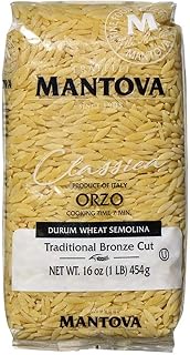 Mantova Italian Bronze Die Orzo Pasta - 100% Durum Wheat Semolina Bronze Die Orzo - 16 Oz - Product 