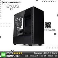 Case Tecware Nexus C BLACK | Tempered Glass | Matx | Free 3X FAN