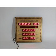 Azan Digital Clock Prayer Wall Clock Mosque Clock AZ-2325 Gold