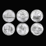 Free Shipping United States 5 US cents President Jefferson Commemorative Coins 6 Pieces Full Set Ame