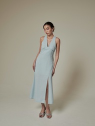 MIST OF RAIN - Jane Bridesmaid Dress - Blue Tweed