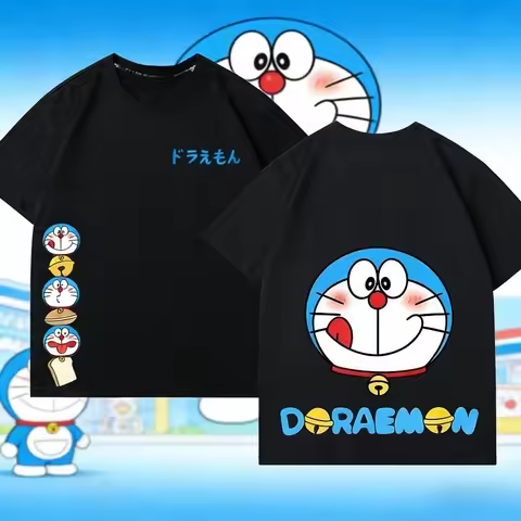 2026 Doraemon Limited Edition T-shirt Doraemon Short-sleeved 100% Cotton T-shirt for Boys and Girls 