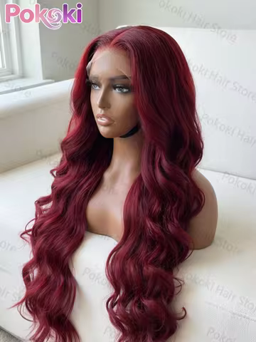 220% Body Wave Wig 30 40 Burgundy 99J Lace Front Wig 13x4 13x6 HD Lace Frontal Wig Human Hair Pre Pl