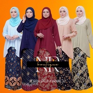 KEBAYA BATIK MODEN MARIAM 2.0 BRIDESMAID BAJU RAYA XS-5XL baby blue maroon navy nude pistachio